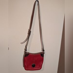 Dooney & Bourke Red Leather Shoulder Crossbody Bag In Good Preowned Condition!